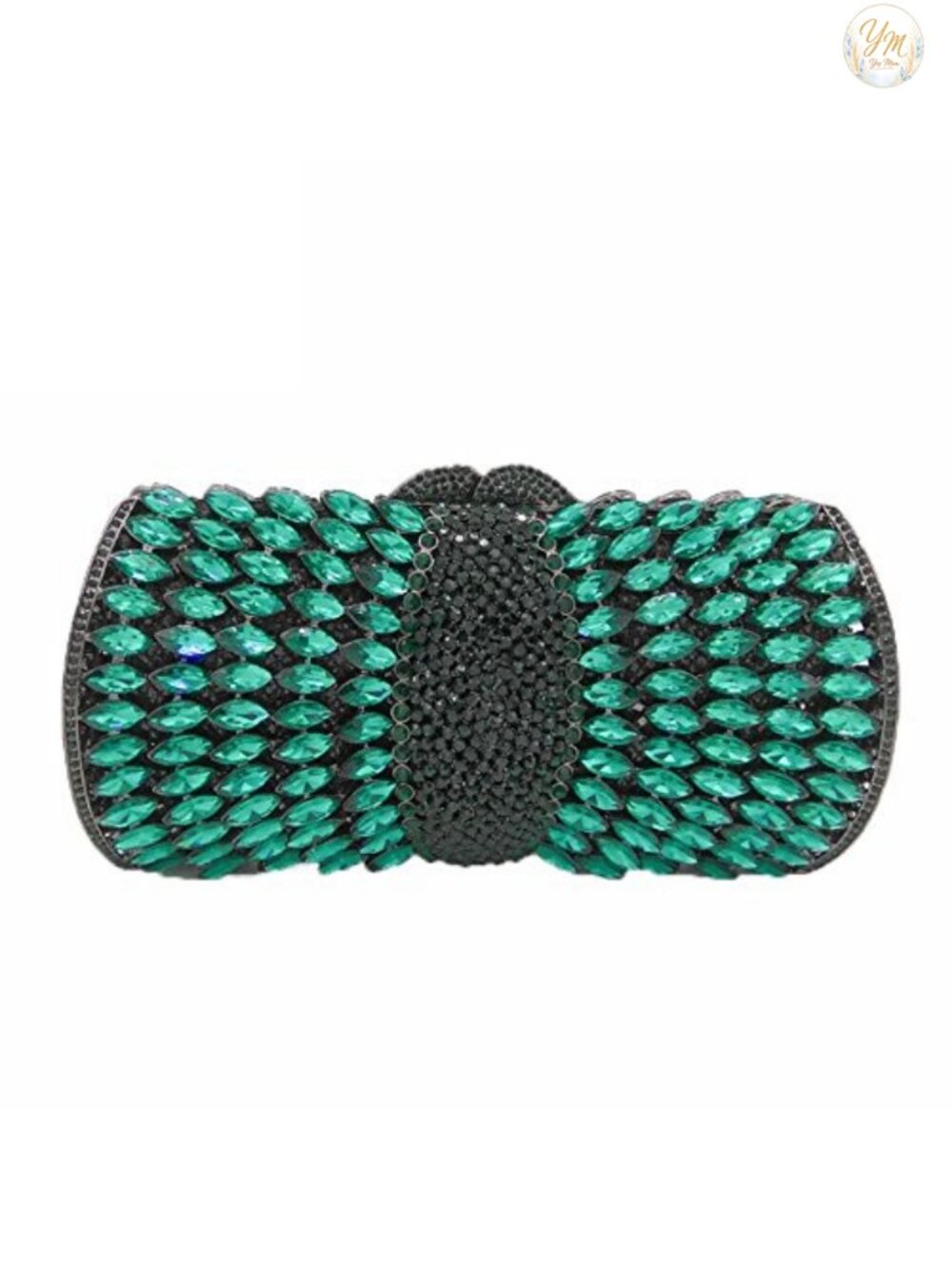 Mini Sparkly Crystal Clutch Purse with Spikes & Detachable Chains